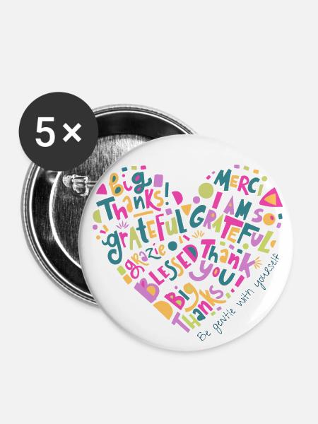THANK YOU - Buttons small 1'' (5-pack) - white