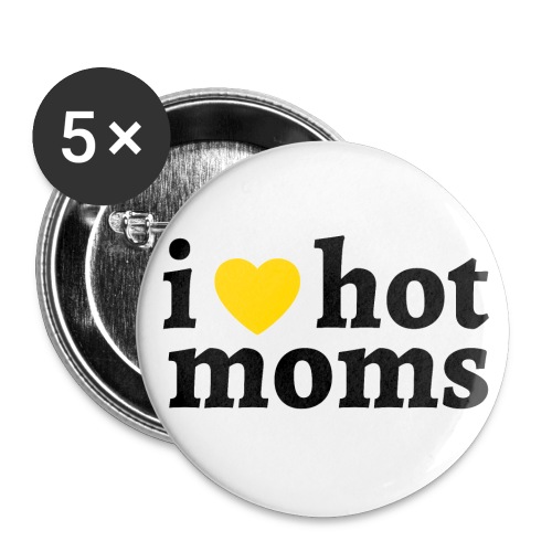 I Heart Hot Moms (Heart of Gold) - Buttons small 1'' (5-pack)