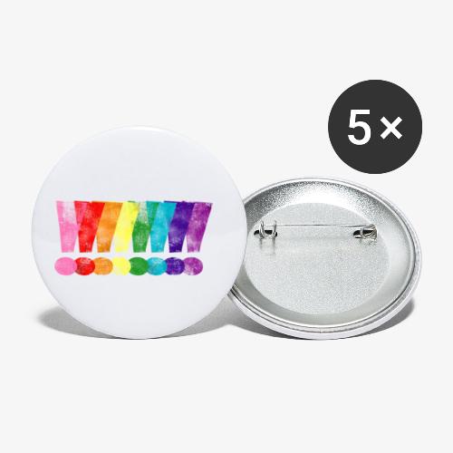 Distressed Gilbert Baker LGBT Pride Exclamation - Buttons small 1'' (5-pack)