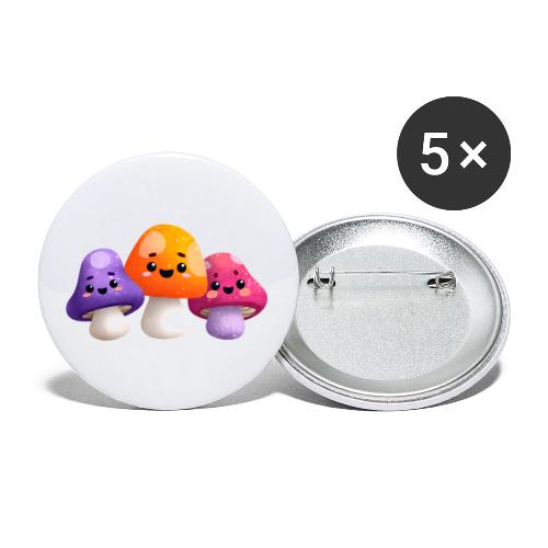 Colorful Mushroom Companions - Buttons small 1'' (5-pack)