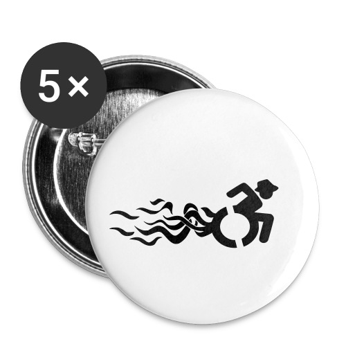 Wheelchair user with flames, disability - Buttons small 1'' (5-pack)