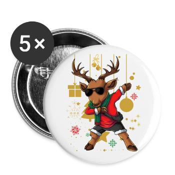 Christmas Deer Rock - Buttons small 1'' (5-pack) - white