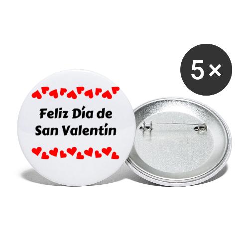 February Celebrating Valentine's Day, February 14 - Buttons small 1'' (5-pack)