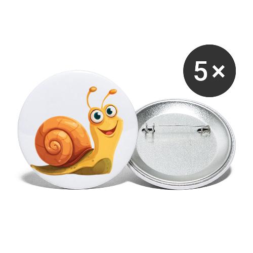 Happy Cartoon Snail with a Smile - Buttons small 1'' (5-pack)