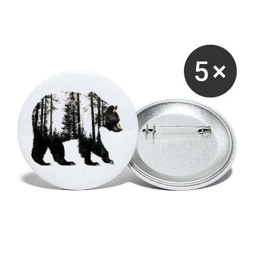 Evergreen Bear Silhouette - Buttons small 1'' (5-pack)