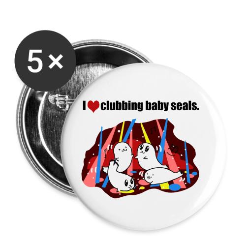 I Love Clubbing Seals - Buttons small 1'' (5-pack)