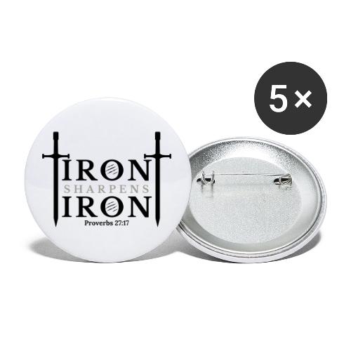 Iron Sharpens Iron - Proverbs 27:17 (Black & Grey) - Buttons small 1'' (5-pack)