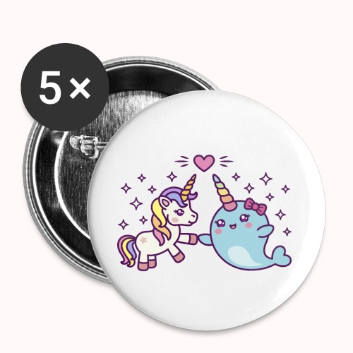Unicorn & Narwhal Friendship - Best Friends - Buttons small 1'' (5-pack)
