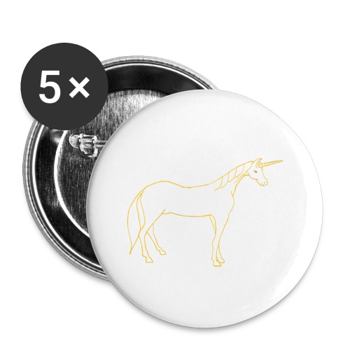unicorn gold outline - Buttons small 1'' (5-pack)
