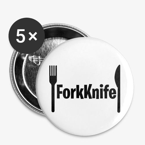 Forkknife #3 Funny Gammer & Geek Logo - Buttons small 1'' (5-pack)