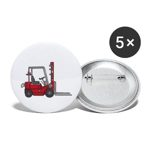Red Fork-lift truck, stacker truck - Buttons small 1'' (5-pack)