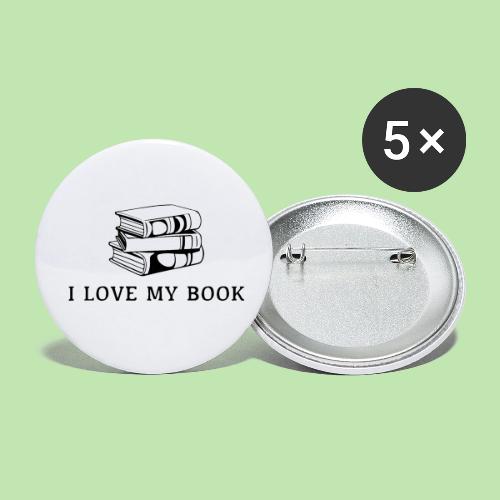 I love my book t-shirt - Buttons small 1'' (5-pack)