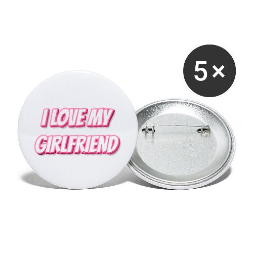 I Love My Girlfriend T-Shirt - Customizable - Buttons small 1'' (5-pack)