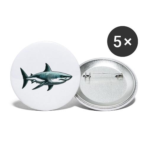 Great White Shark - Buttons small 1'' (5-pack)