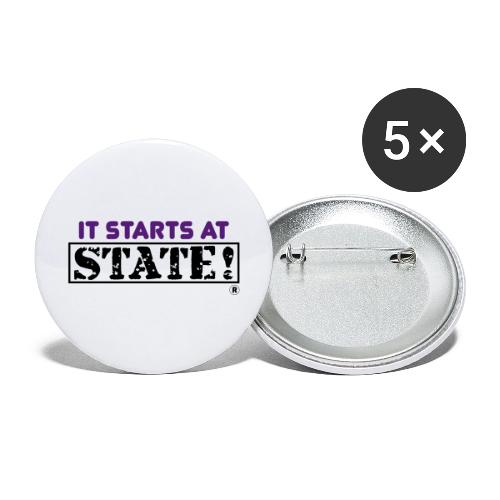 It Starts at STATE! - Purple Distressed Block - Buttons small 1'' (5-pack)