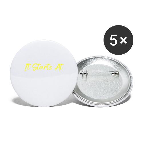 It Starts At STATE! -Yellow & White Script - Buttons small 1'' (5-pack)