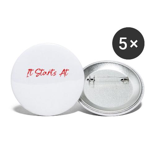It Starts At STATE! -Red & White Script - Buttons small 1'' (5-pack)