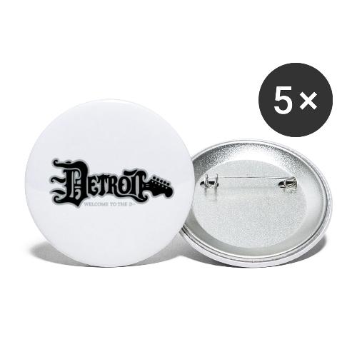 DETROIT GUITAR WTTD BLK SLR REG FONT - Buttons small 1'' (5-pack)