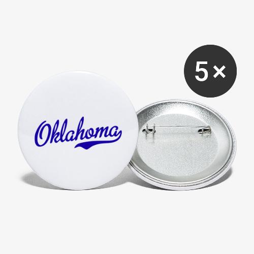 Oklahoma Script Blue - Buttons small 1'' (5-pack)
