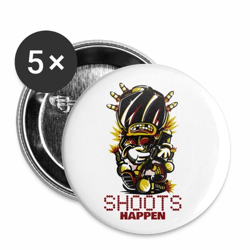 Shoots Happen Battle Royal Shotter Gamer Sayings - Buttons small 1'' (5-pack)