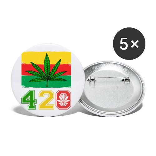 Farcical 420 Herb Flag Weed Marijuana Design - Buttons small 1'' (5-pack)