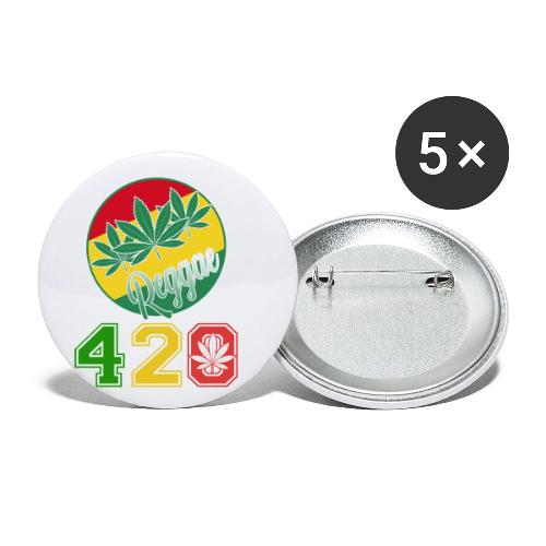 Lively 420 Reggae Ganja Weed Marijuana Design - Buttons small 1'' (5-pack)