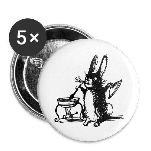 Cute Bunny Rabbit Cooking - Buttons small 1'' (5-pack)