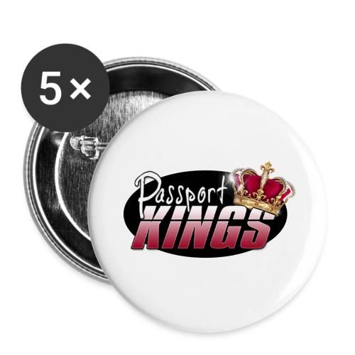 Passport Kings logo for dark shirts - Buttons small 1'' (5-pack)