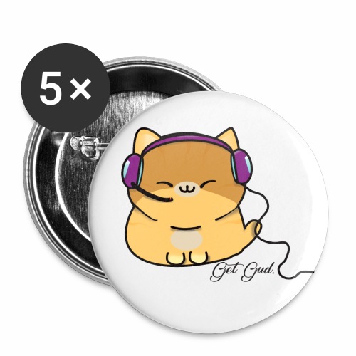 Getgud Gamer Kitty Mug - Buttons small 1'' (5-pack)