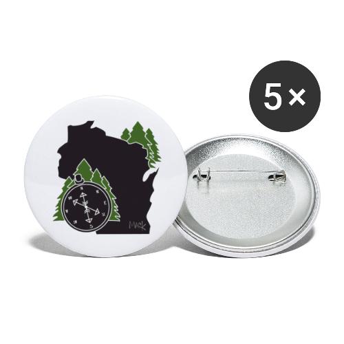 Wisconsin Compass Logo - Buttons small 1'' (5-pack)