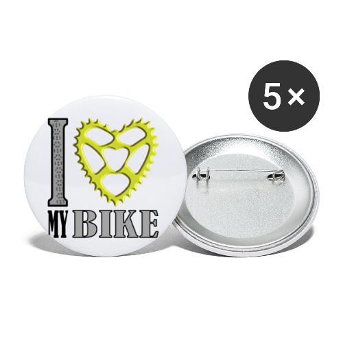 I love my bike elox green heart - Buttons small 1'' (5-pack)