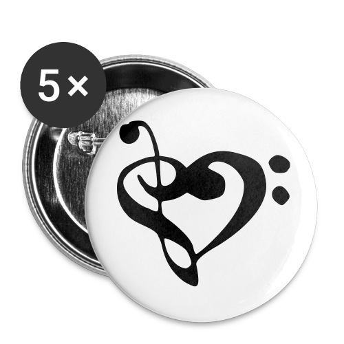 musical note with heart - Buttons small 1'' (5-pack)