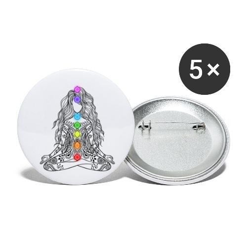 Mediation Girl & Chakras - Buttons small 1'' (5-pack)
