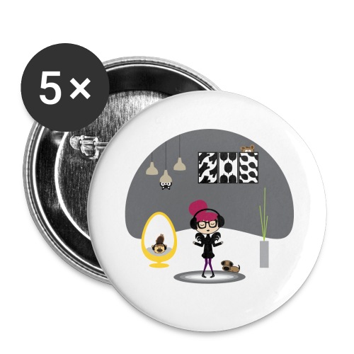 Stylish Girl Grooving to Her Own Beat - Buttons small 1'' (5-pack)