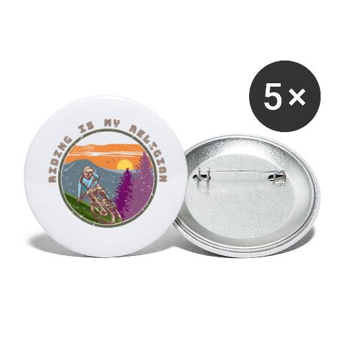 riding is my religion multicolor - Buttons small 1'' (5-pack)
