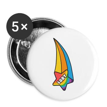 Pride Month LGBTQ Sticker - Buttons small 1'' (5-pack) - white