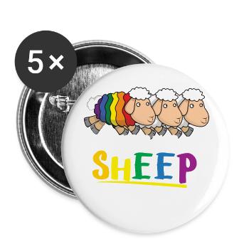 Rainbow Sheep Gay Pride Lgbt Pride Month - Buttons small 1'' (5-pack) - white