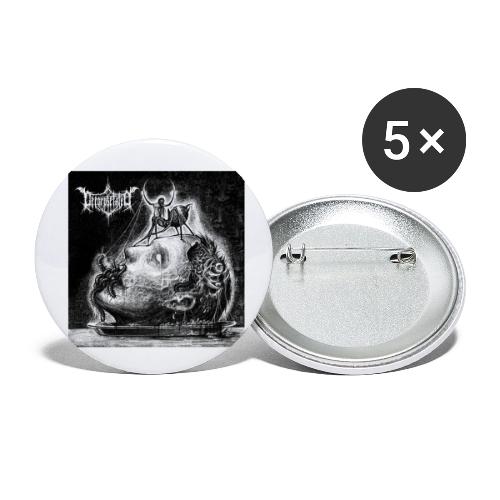 Decorpsetated - Human Words album cover, black - Buttons small 1'' (5-pack)
