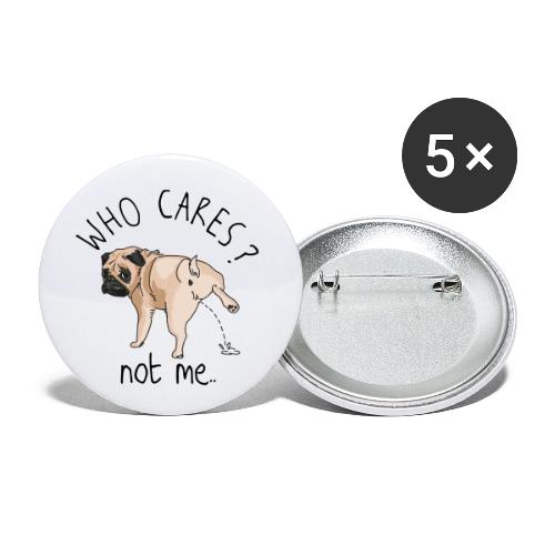 Dog Says Who Cares stupid tee - Buttons small 1'' (5-pack)