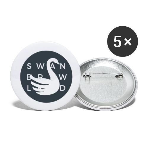 Modern Swan Brewing Logo - Buttons small 1'' (5-pack)