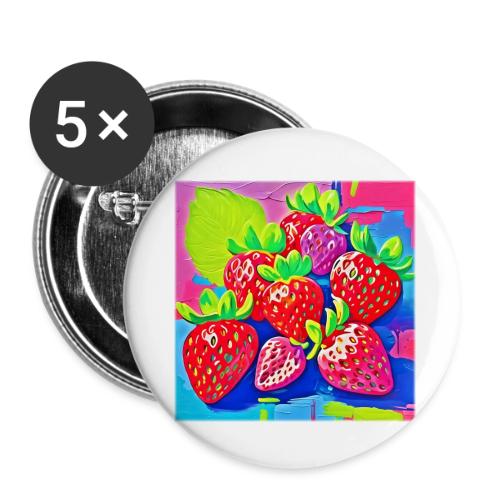 Pop Art Strawberries - Buttons small 1'' (5-pack)