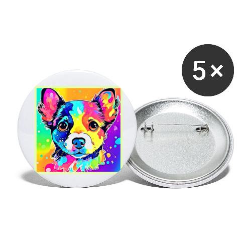 Vivid Puppy Vibes Art Design - Buttons small 1'' (5-pack)