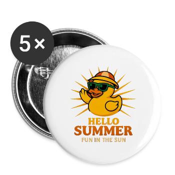 Summer Rubber Ducky - Buttons small 1'' (5-pack) - white