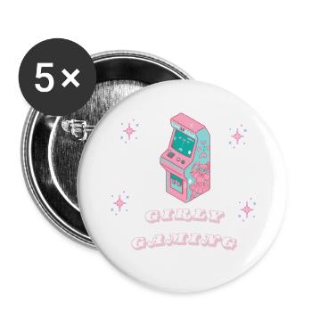 Retro gamer girl arcade vibes - Buttons small 1'' (5-pack) - white