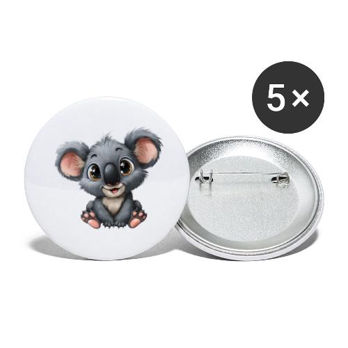 Joyful Cartoon Baby Koala with Big Eyes - Buttons small 1'' (5-pack)