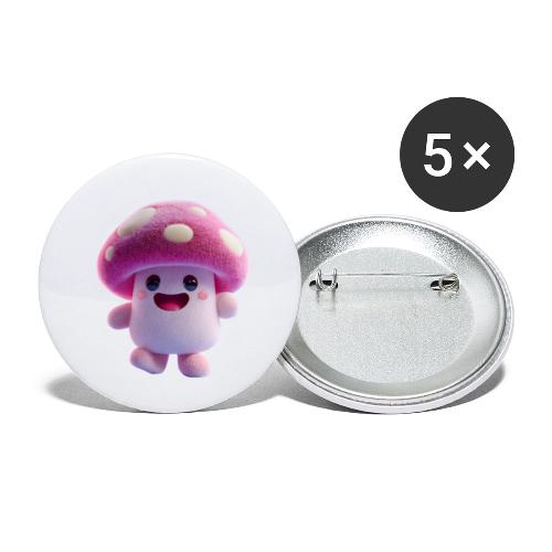 Mushroom: Purple Forest Friend - Buttons small 1'' (5-pack)