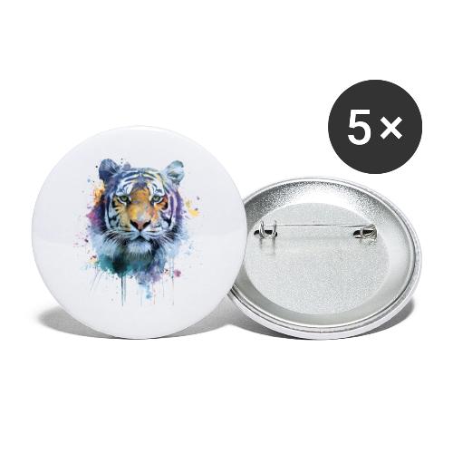Splash-Art Tiger Face - Buttons small 1'' (5-pack)