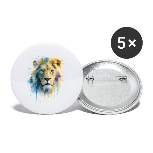 Splash-Art Lion Face - Buttons small 1'' (5-pack)