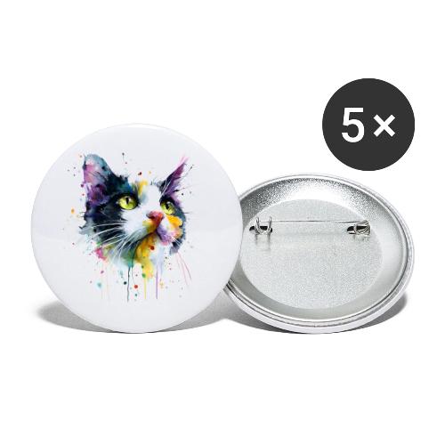 Cat: Painted Purr Expression - Buttons small 1'' (5-pack)