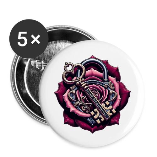 You Hold the Key to My Heart Rose Lock T-Shirt - Buttons small 1'' (5-pack)